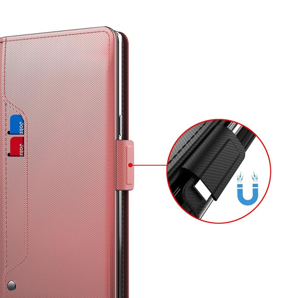 For Realme 12 4G/12+ 5G Phone Case Mirror Design Anti-Scratch Leather Flip Cover