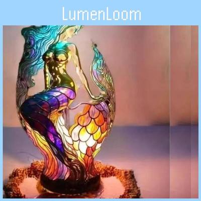 Vintage Resin Colored Mermaid Table Lamp For Daily Home Decorations And Gifts
