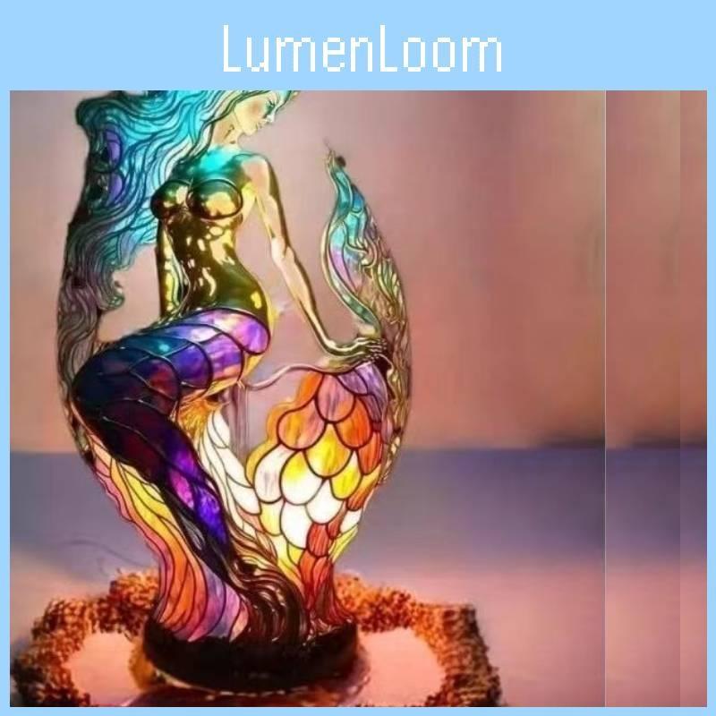Vintage Resin Colored Mermaid Table Lamp For Daily Home Decorations And Gifts