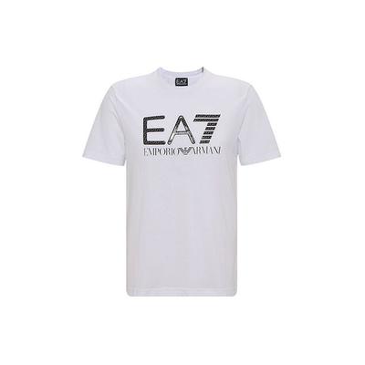 Emporio Armani Ss22 Large Logo Letter Round Neck Short Sleeve T-Shirt Men Tops White 3LPT54-PJ02Z-1100