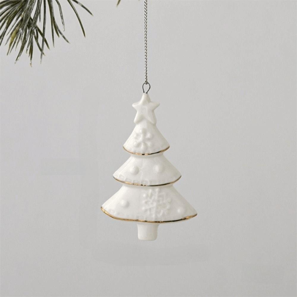 Ceramic Crafts Christmas Ceramic House Pendant Painting Pendant Ornament Merry Christmas Party