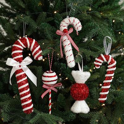 Adorno de caramelo navideño Bastón de caramelo de menta de espuma Decoración navideña Árbol de bricolaje