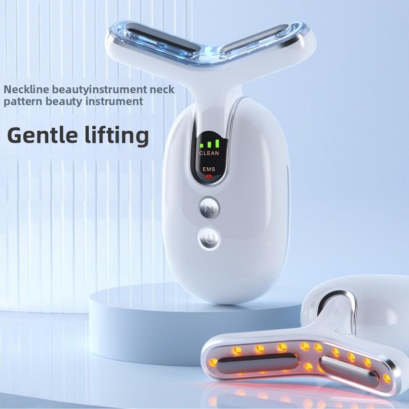 Vibration Neck Beauty Instrument Color Light EMS Neck Pattern Massager Warm Beauty Instrument Lifting Firming Introduction