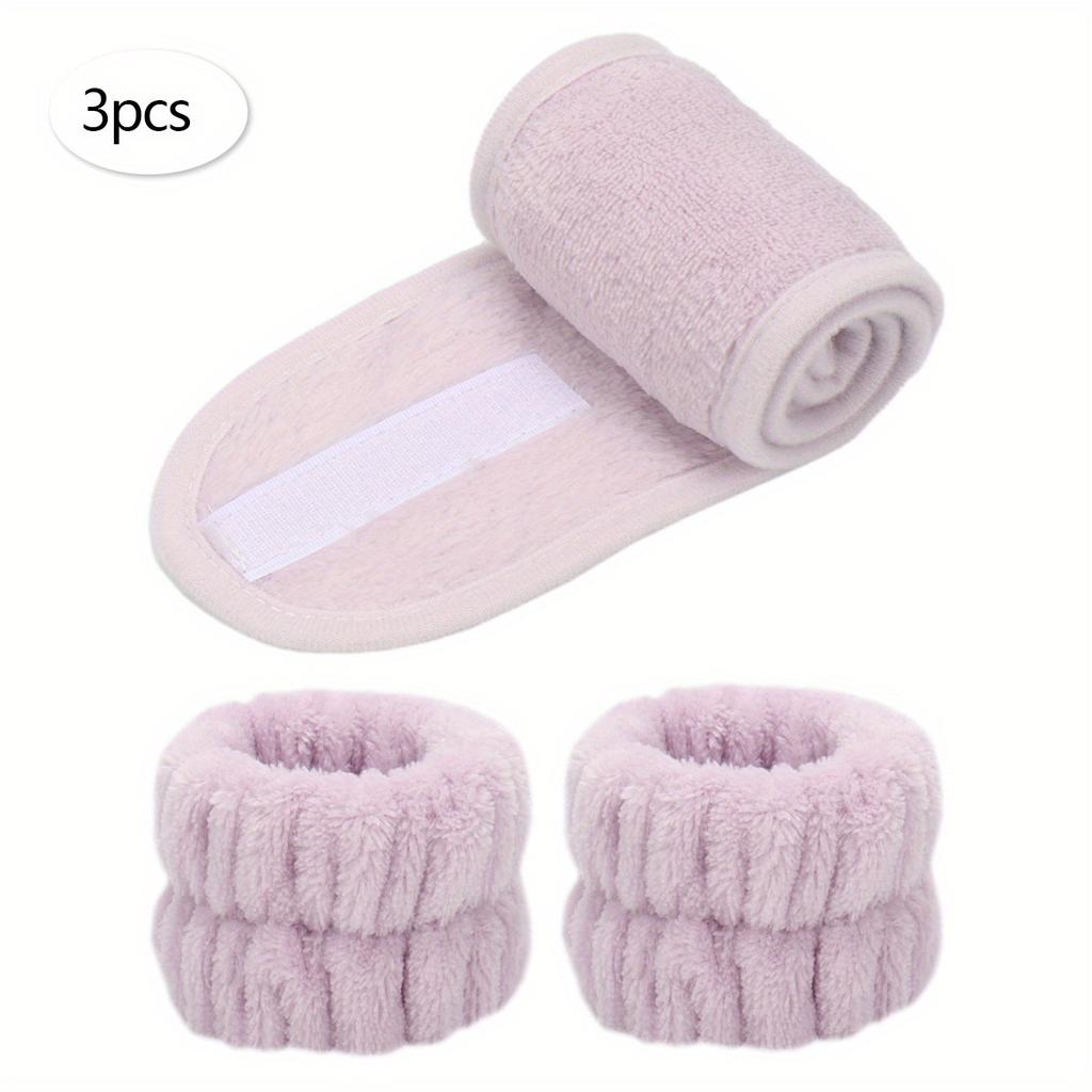 Mommy & Me Snap Headband Kit (3 Pcs), 1 Headband + 2 Wristbands, Ideal for Skincare & Makeup Application