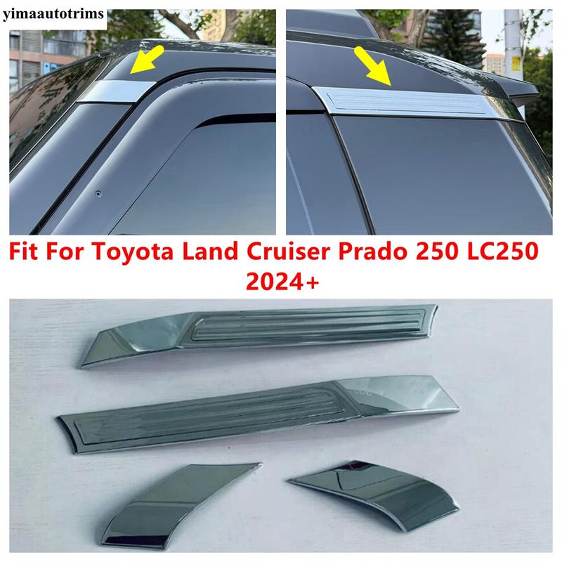 Auto A-Säule Fensterpfosten Panel Sequ Abdeckung Zierleiste ABS Chrom Zubehör für Toyota Land Cruiser Prado 250 LC250 2024 2025