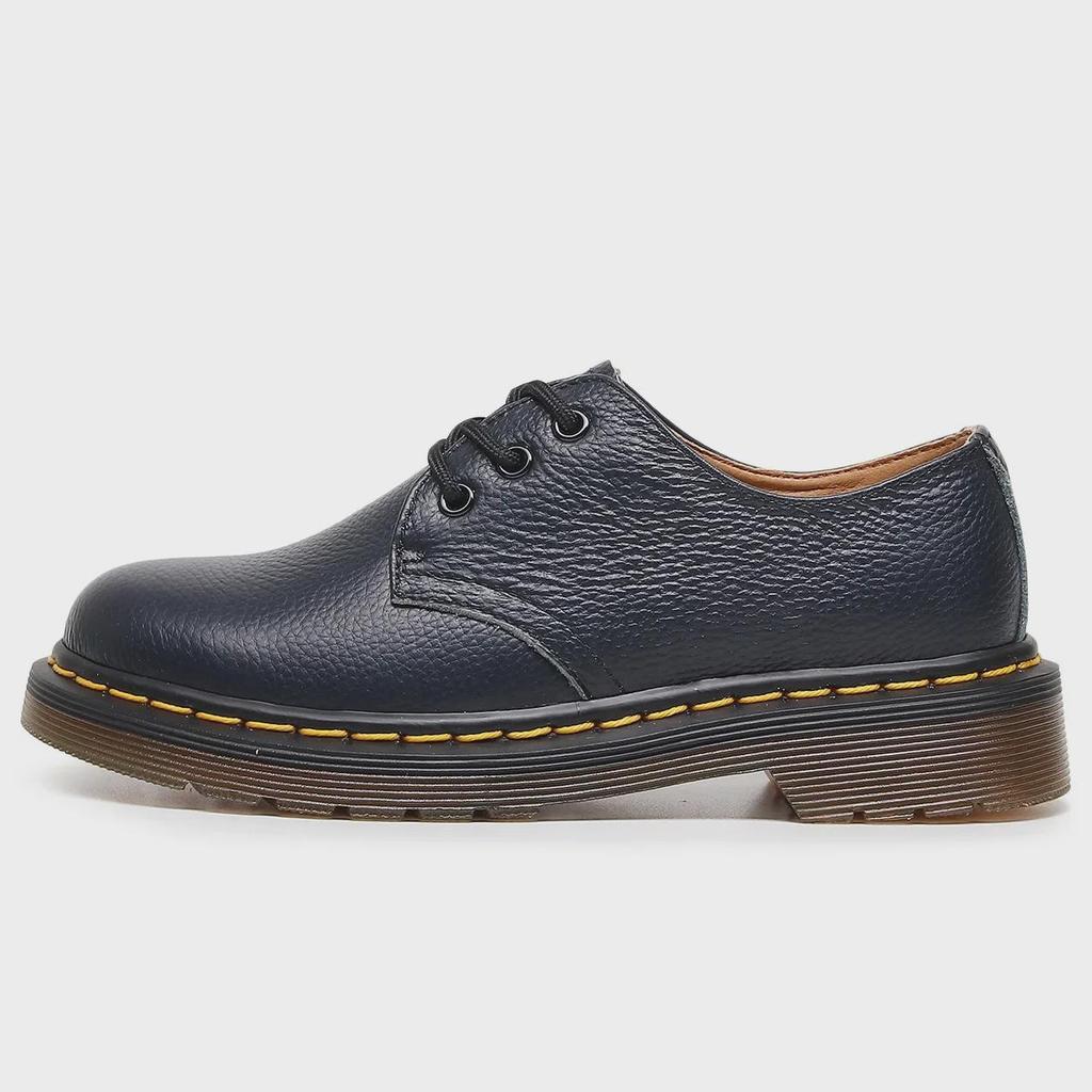 1461 Lychee Pattern Women's Low-Top Leather Shoes, Genuine Leather, British Style Round-Toe Boots, Unisex Casual.