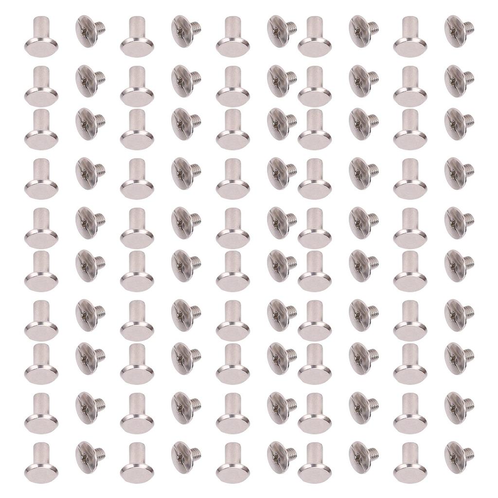 4.5x8x9mm 50 Set M3.5 Screw Rivets Flat Round Head Binding Rivets for PU Leather DIY Crafts