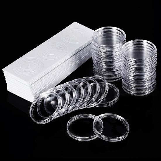 46mm Coin Protective Case Capsules Organizer Storage Box with Adjustable Pad