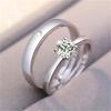 2pcs 925 Silver Couple Rings Zircom For Women Man Exquisite Student Girlfriend Silver Jewelry Accessories Wedding