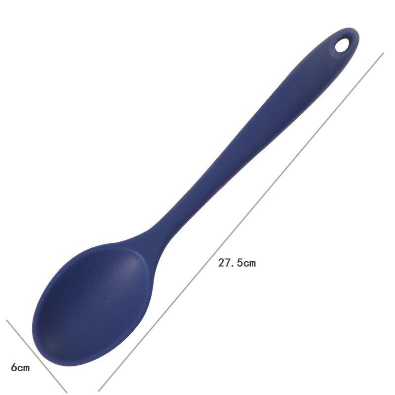 JCD 1pc Soft Silicone Food Grade Long Handled Heat-Resistant Soup Spoon For Stirring Eating Cooking Tableware Accessories
