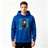 Men Anime Character Print Pullover Hoodie Casual Long Sleeve Streetwear Loose Fit Hooded Sweatshirt for Daily Wear