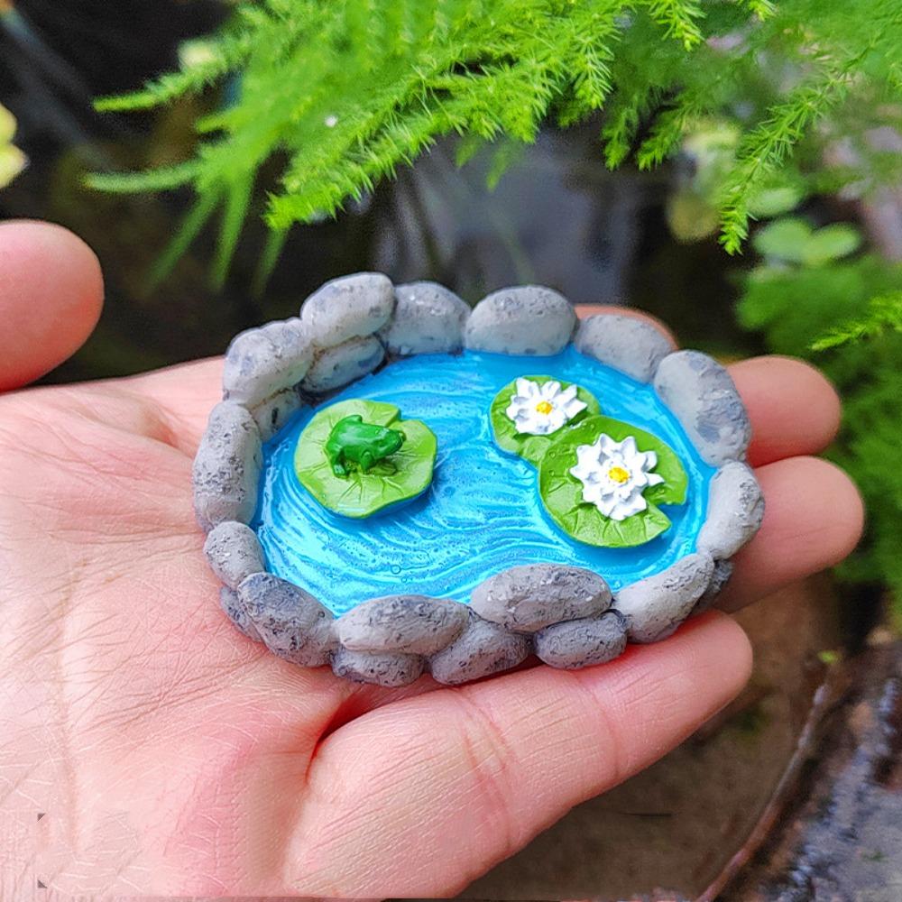 

Frog Miniature Pool Water Pool Resin Crafts New Mini Micro Landscape Fairy Garden Frog