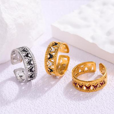 Geometrischer offener Ring mit Tropfenöl, 18K Gold plattiert: Nicht verblassender Edelstahl, Vielseitiger Stil für Frauen.