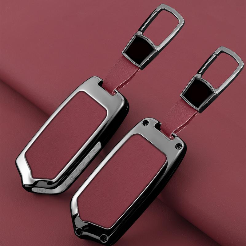 4 Button Car Smart Key Cover For Kia K900 Stinger Key Fob Zinc Alloy Leather Car Key Fob Case Protector