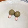 Steel needle candy color fashionable ball earrings personalized simple versatile stud earrings sweet and cute girl heart earrings