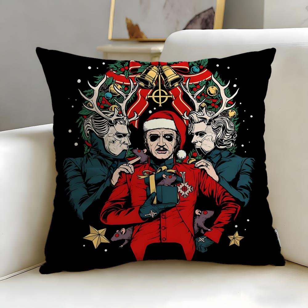 Classic Band Ghost Cushion Cover Soft  EasyWash Pillow Case  Versatile for Couch Bed Travel and Office