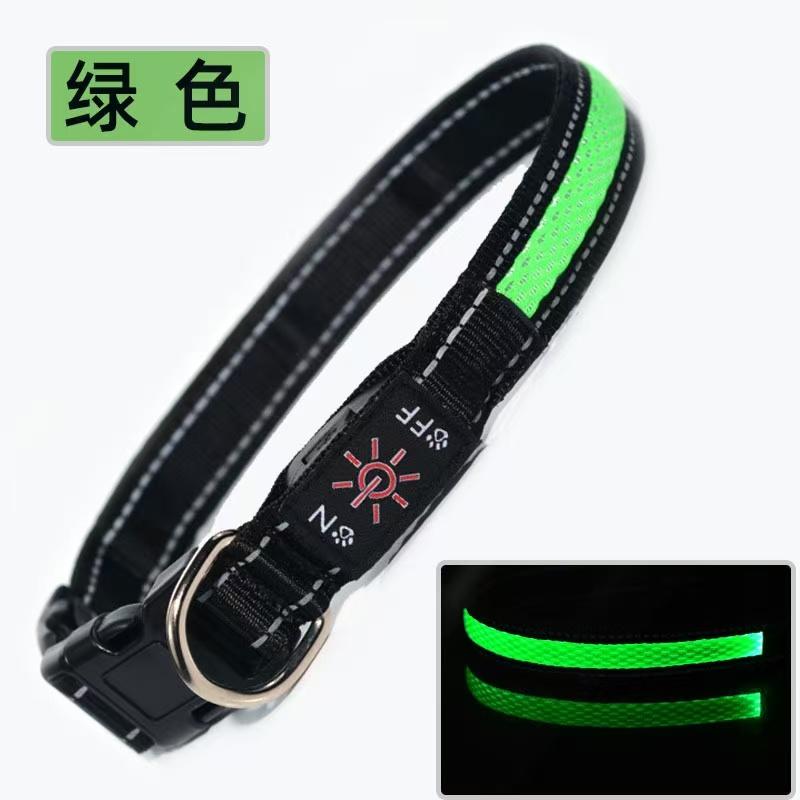 USB-C Rechargeable Waterproof Light Up Dog Collar Anti-lost Glowing Collar 6 Colors Adjustable for Night Walking