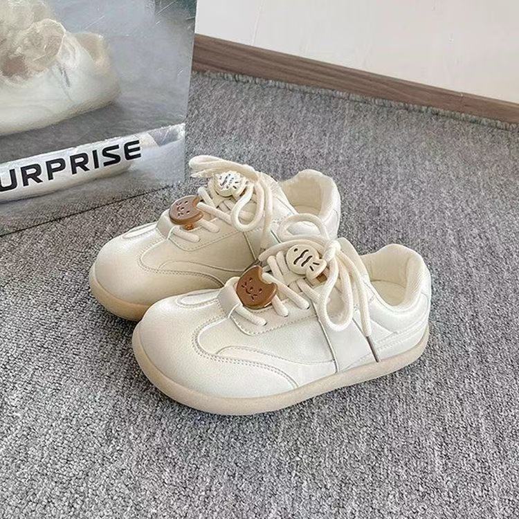 

Chic shoes thick baseplate shoes new spring and autumn retro moral training shoes, casual, round 35【foot length 22.5cm】 бежевый