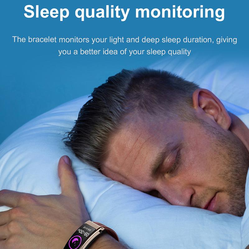 K13 2-in-1 1.14-inch Smart Watch Bluetooth-compatible Earphone Sports Bracelet,Leather Strap