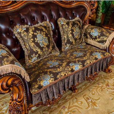 Europäisches Sofakissen Hochwertiger Chenille-Stoff Stickerei Überzug Heim Sofabezug Kissen Wohnzimmer Rutschfeste Couchbezüge