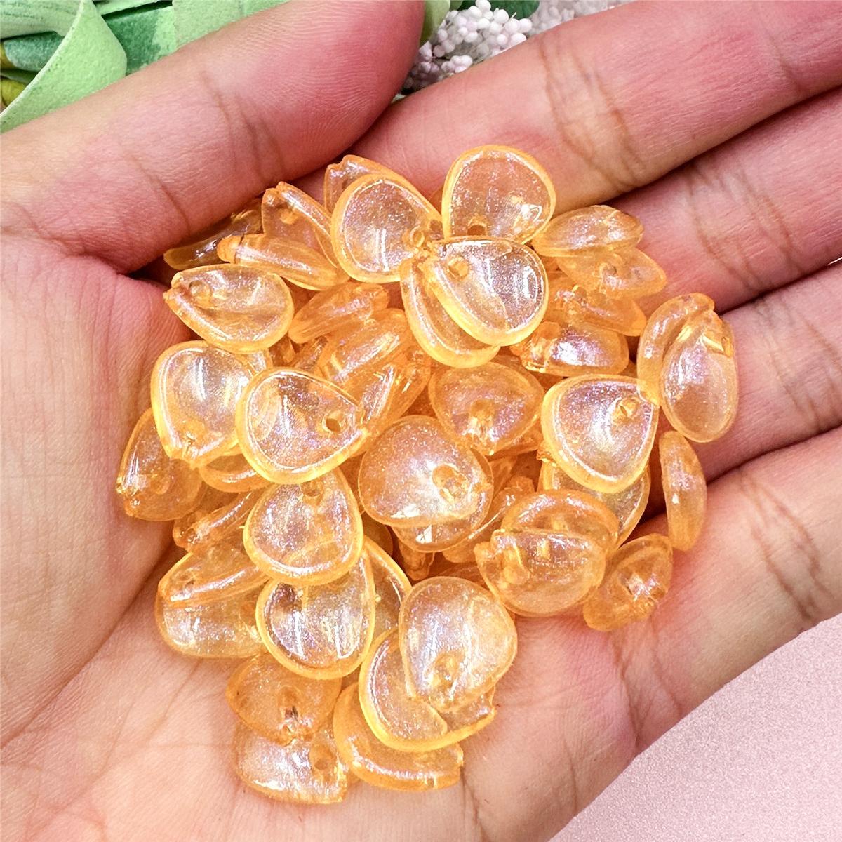 

Ручная работа, 100 шт., серьги для изготовления ювелирных изделий, ювелирные аксессуары, модные акриловые лепестки, свободные бусины, браслеты «сделай сам», ожерелье, капля воды, 10,8*12,2 мм оранжевый