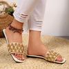 [Foreign Trade] Flat-bottomed Temperament Sequined Cool Slippers Women's Shoes Wear Soft-soled High-end Silver Sandals