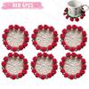 Handmade Crochet Rose Flower Valentine's Day Coaster Heat Resistant Kitchen Table Mat Romantic Home Decor Gift for Wedding Anniv