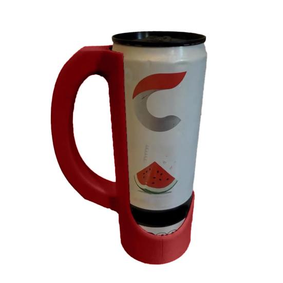 Držák na plechovky s ergonomickou rukojetí vytištěný na 3D tiskárně pro plechovky od limonády a piva, univerzální držák na studené nápoje s protiskluzovým designem, přenosný doplněk pro domácnost a venkovní použití.