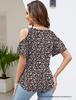 2025 Summer Off-the-Shoulder V-Neck Print Top for Women