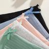 Duży Rozmiar 3 Szt. Damskie Bawełniane Stringi Seksowne Prążkowane Oddychające Majtki Codzienna Urocza Bielizna z Kokardką Dziewczęca Niska Talia G-String Lingerie
