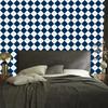Basic Retro Checkered Wallpaper Navy Blue and White 50x1000