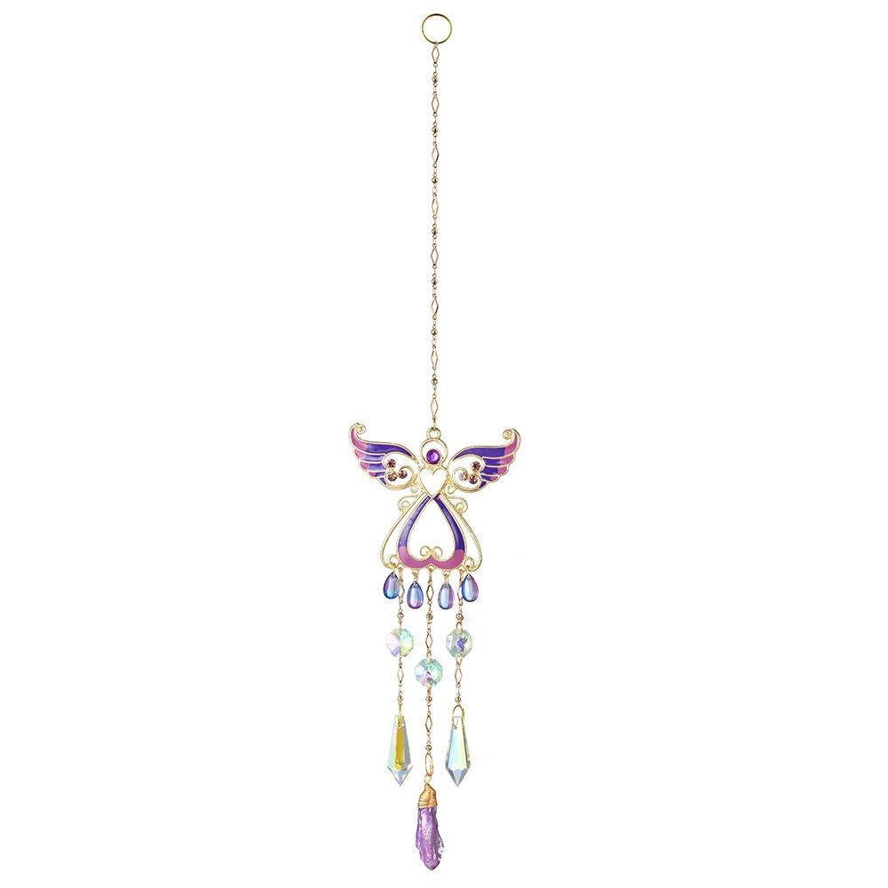 Crystal Wind Chimes Rotating Light Collection Pendant Home Decor Wind Spinner  Door