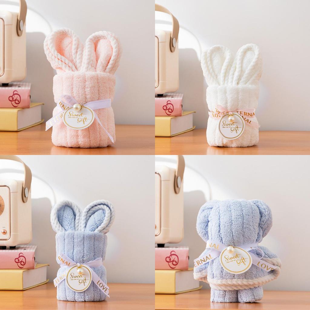 Baby Bear Hand Towel With Soft Coral Fleece For Wedding Favor And Party Decor