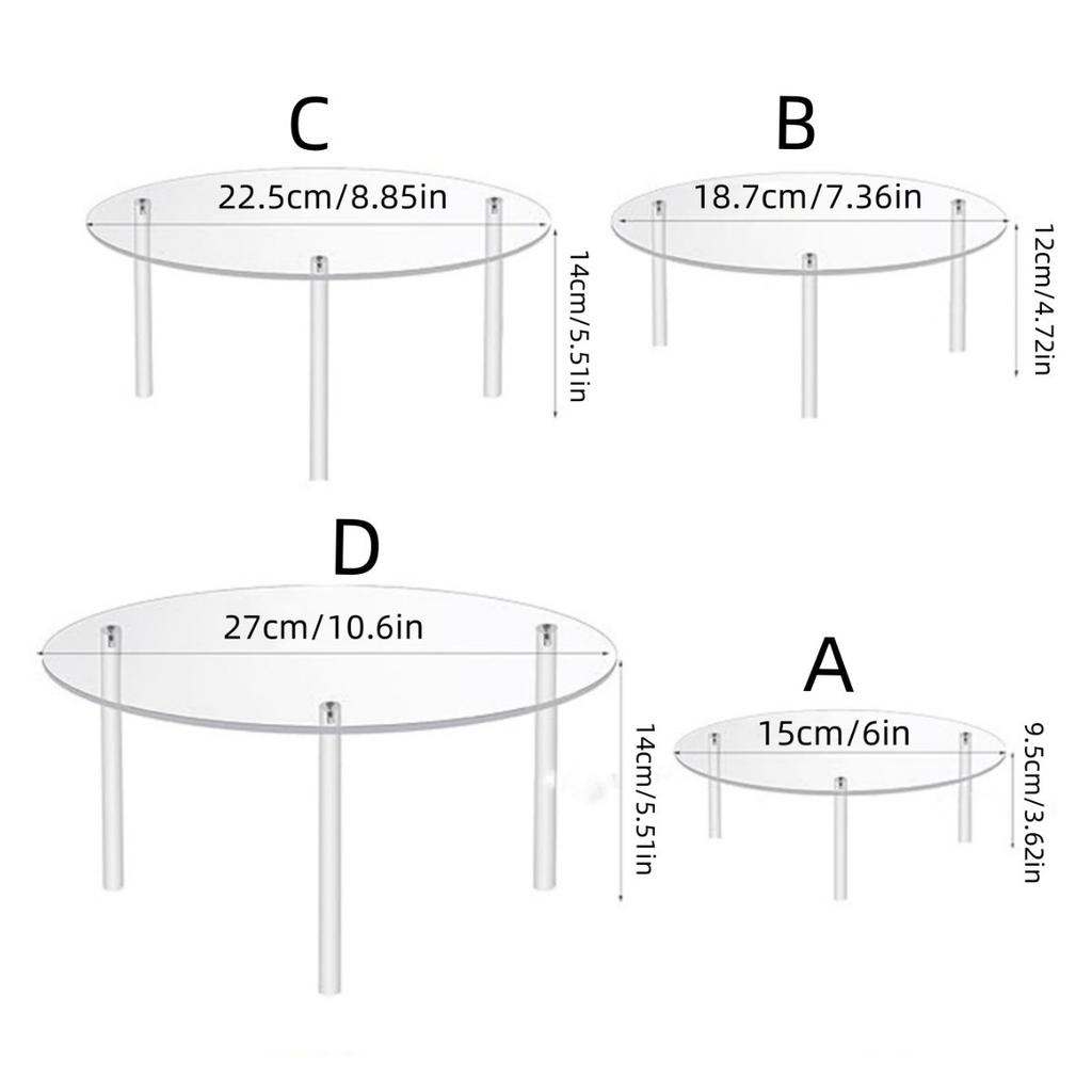 Acrylic Cake Stands, Round Cupcake Holder for Dessert Table, Party Display Stand Serving Platter for Wedding Birthday Party