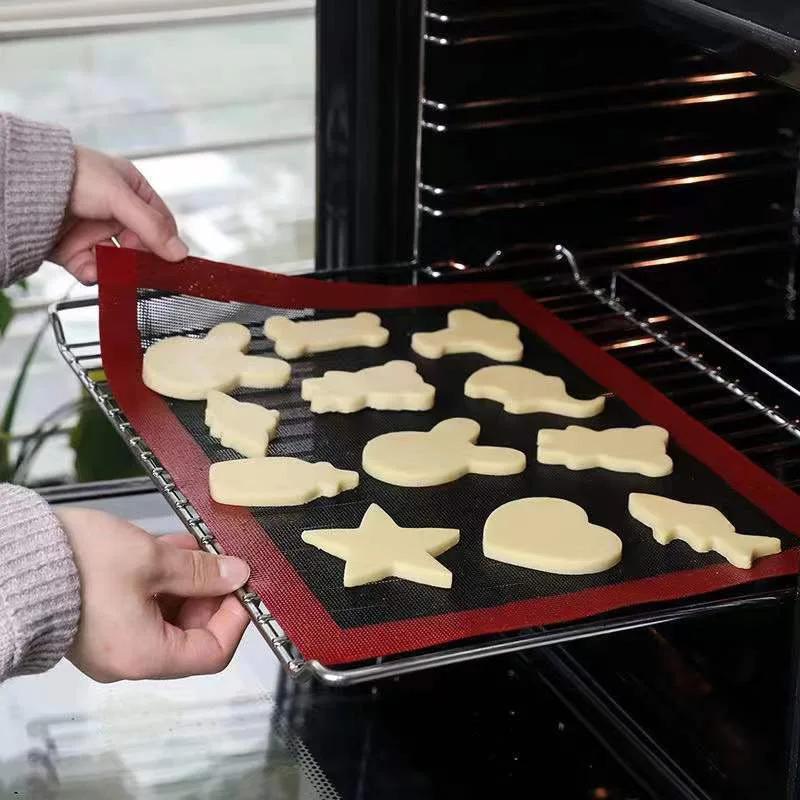 Silicone Grill Mat High-Temperature Resistant Baking Tray for Oven And Microwave Breathable Cookie Bread Mat Kitchen Baking Tool