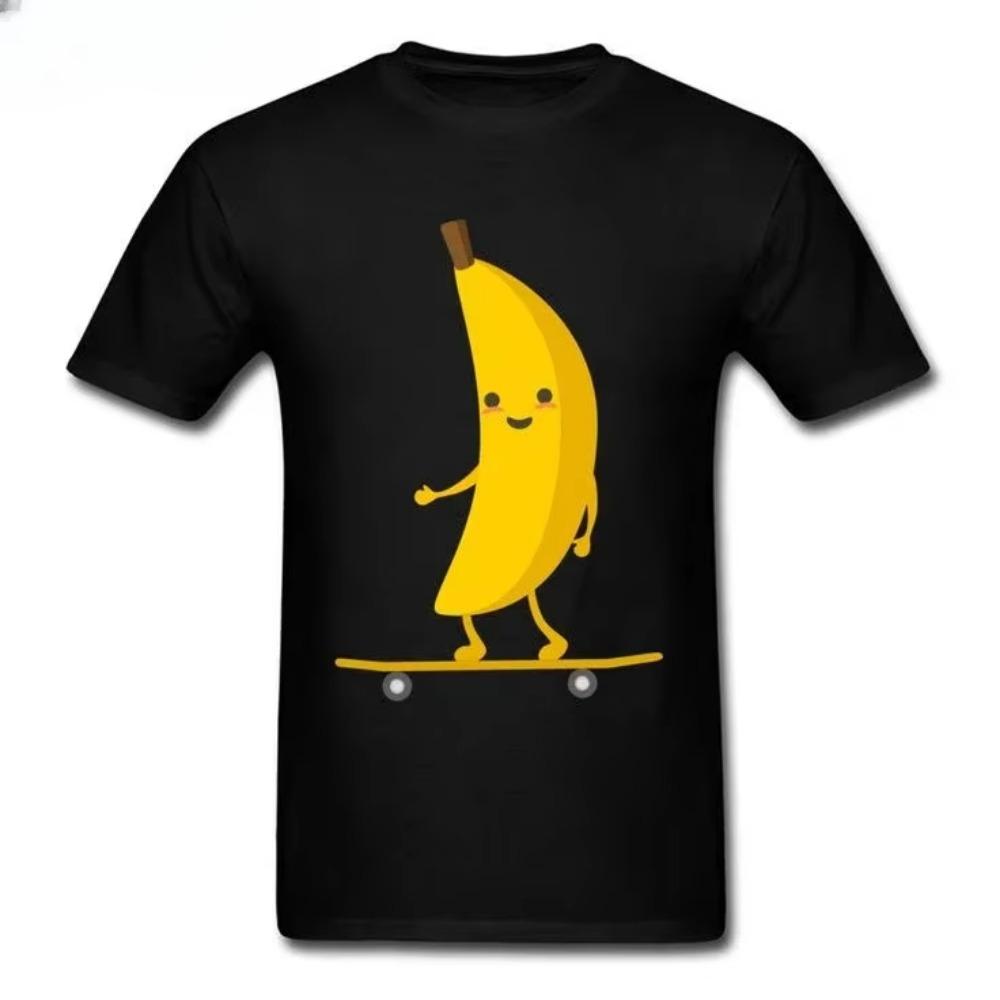 Fun Banana Graphics  Clothing Trend O Collar Short Sleeve Quick Drying Top Youth Vitality Hip Hop Funny Boy T-Shirt
