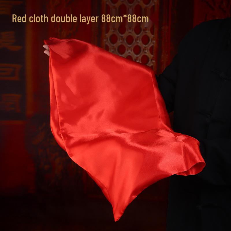 Buddha and Bodhisattva Statue with Red Silk Cloth Covering for Head and Body