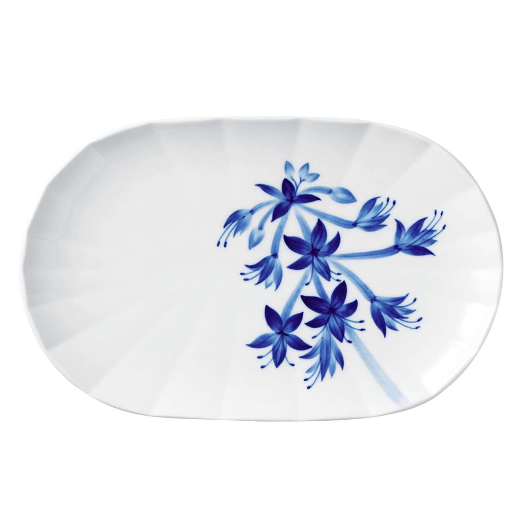 Imported Royal Copenhagen Blomst Oval Dish Plate Hosta 24cm Wedding Gift Present 1025333 [Regular Product]