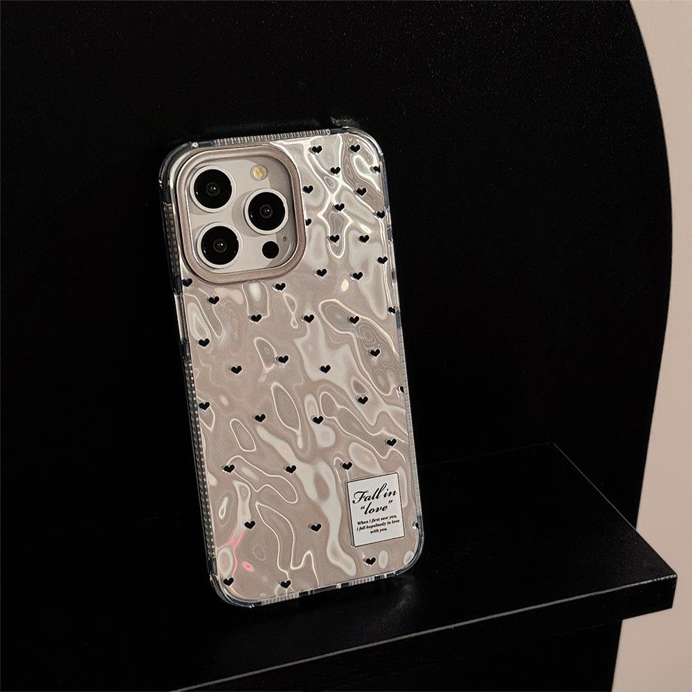 Black Heart Case for iPhone 13 iPhone 15 iPhone 16 Pro Max