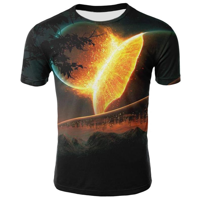 Modale Summer T Shirt For Youth With Digital Space Starry Sky 3d Print Casual Top