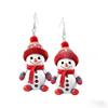 Earrings With Snowman Silver Posts And Cartoon Characters For Dressing Holiday