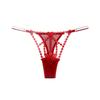 Sexy Transparent Trendy European and American Women's Thong Ultra-thin Hollow Water-soluble Embroidered Thin Belt Tempting Low-rise T-shaped Underwear