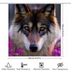 High-Definition Animal Print Shower Curtain Wolf Face Design For Bathroom Decor In Purple Color Made With Durable Material (Blue