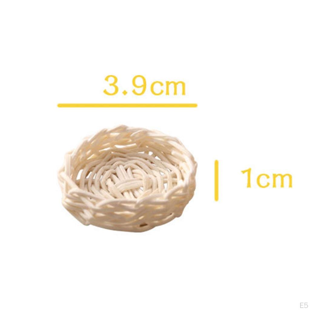 1/12 Dollhouse Miniature Model Hand Woven Basket Pretend Play Toy Doll Accessories Decoration for