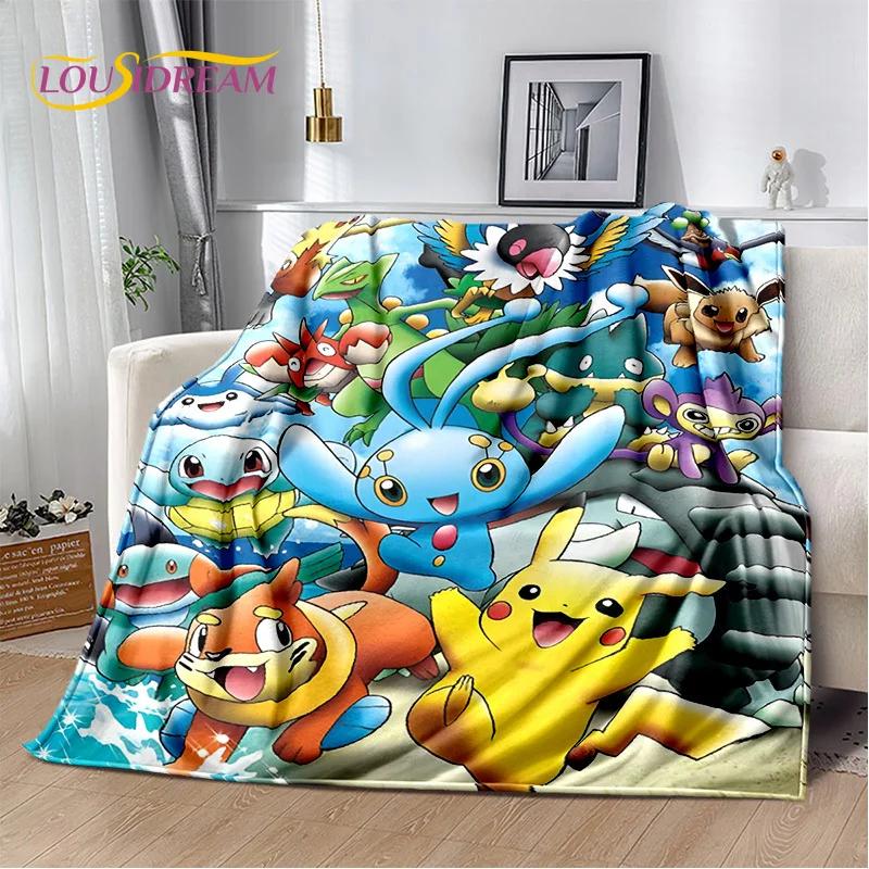 Japanese Pokemon Cute Cartoon Soft Flannel Blankets,Throw Blanket Comfortable Blanket for Picnic Beds Sofa Home Bedroom Kids