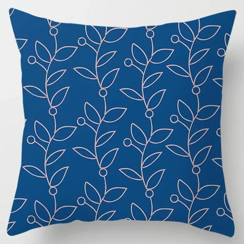 

Home Decor Fashion Classic Square Pillowcase Dark Blue Geometric Pattern Car Living Room Sofa Cushion Cover funda de almohada,(5) 66x66cm
