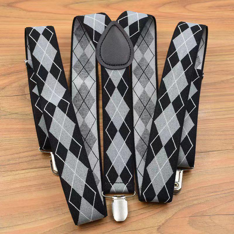 Adjustable Elastic Suspenders for Men & Women - Non-Slip Three-Clip Straps for Formal or Casual Wear