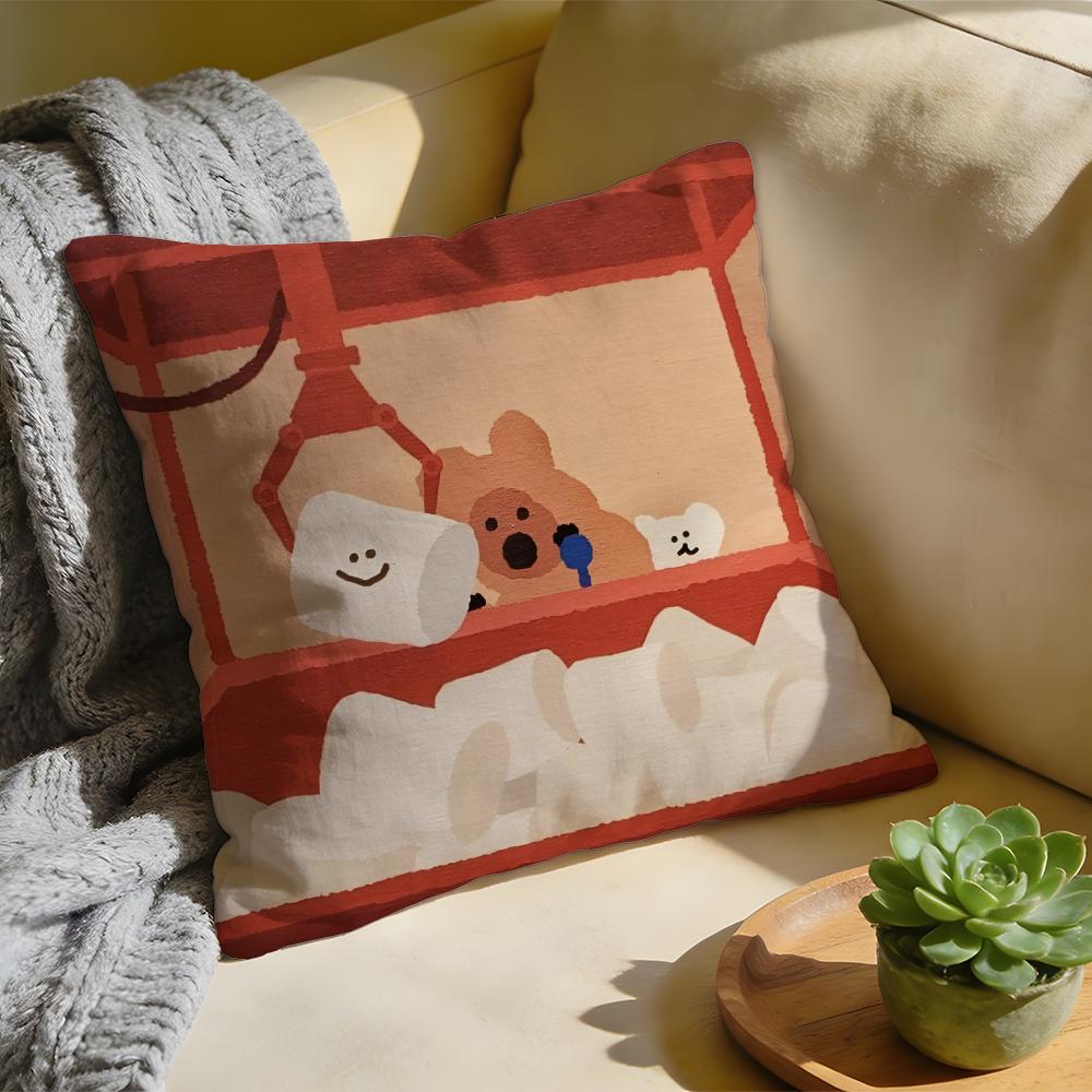 Cushion Cover Washed Linen Soft Breathable Decorative Case for Sofa Home Pillow cover DDinotaeng