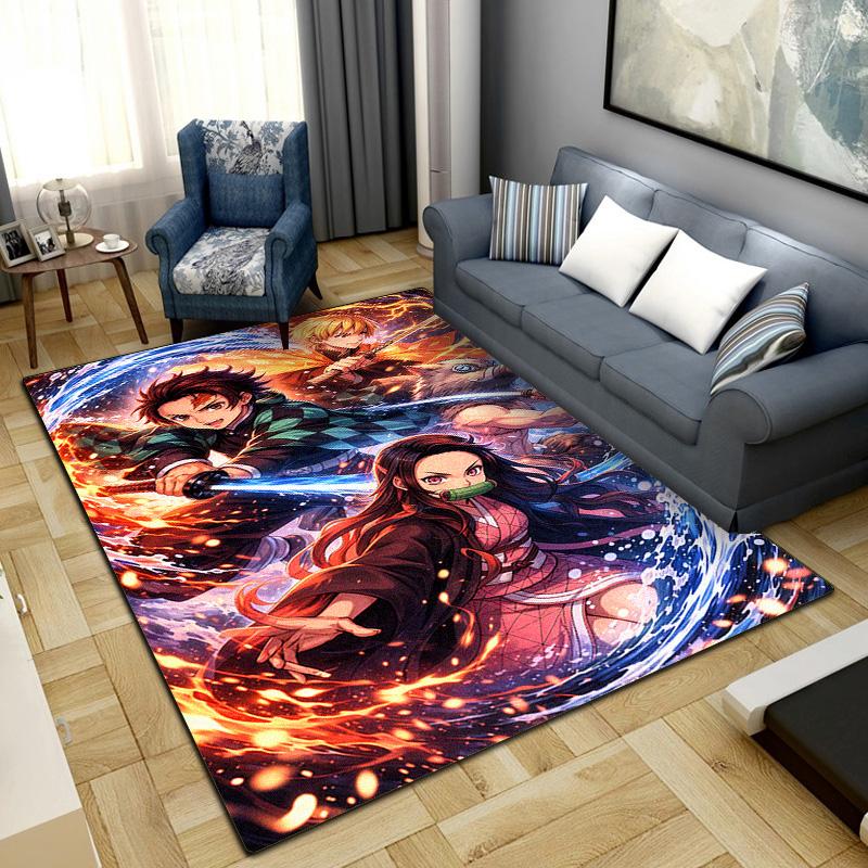 Demon Slayer Rug for Home Decoration,Washable Non-slip Large Rug Floot Mat LXRa8