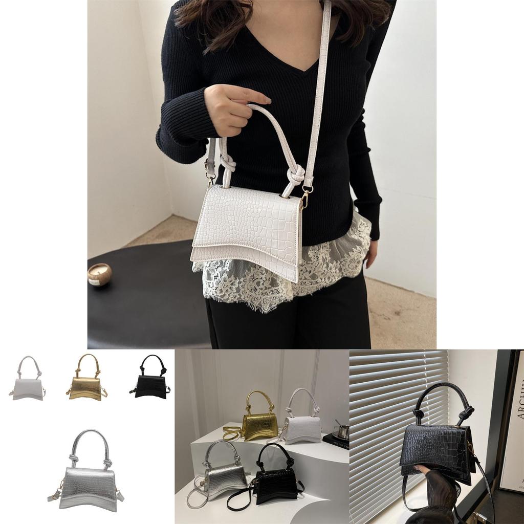 Stylish Korean Version Mini Square Bag For Women With Chic Crocodile Texture Design